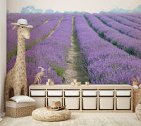 Wall mural bringing the calming beauty of lavender indoors

