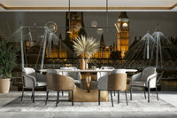 Golden Jubilee Bridge with intricate lighting in the mural

