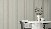 Provence Boho Stripes Linen-Pale Pink Wallpaper with subtle stripes

