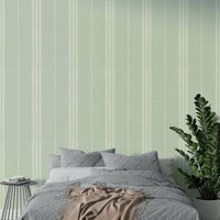 Elegant Boho Stripes Sea Green wallpaper for natural home design

