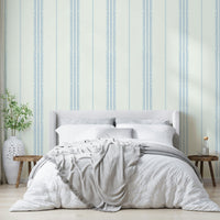 Soft sky blue linen-striped wallpaper for modern homes

