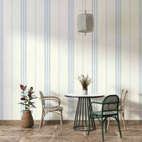 Boho Stripes Linen-Sky Blue wallpaper for minimalist interiors

