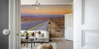 Sunlit desert terrain wall mural
