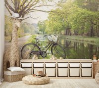 Serene canal scene wall design
