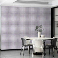 Farmhouse checkered mural in violet tones

