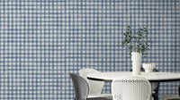 Rustic navy gingham wallpaper design
