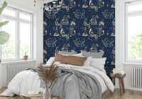 Mythical sea creatures in vintage wall design
