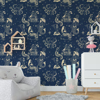 Hand-drawn nautical wallpaper for walls
