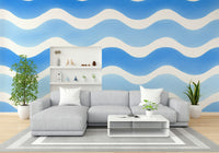 Soft blue and cream ocean waves

