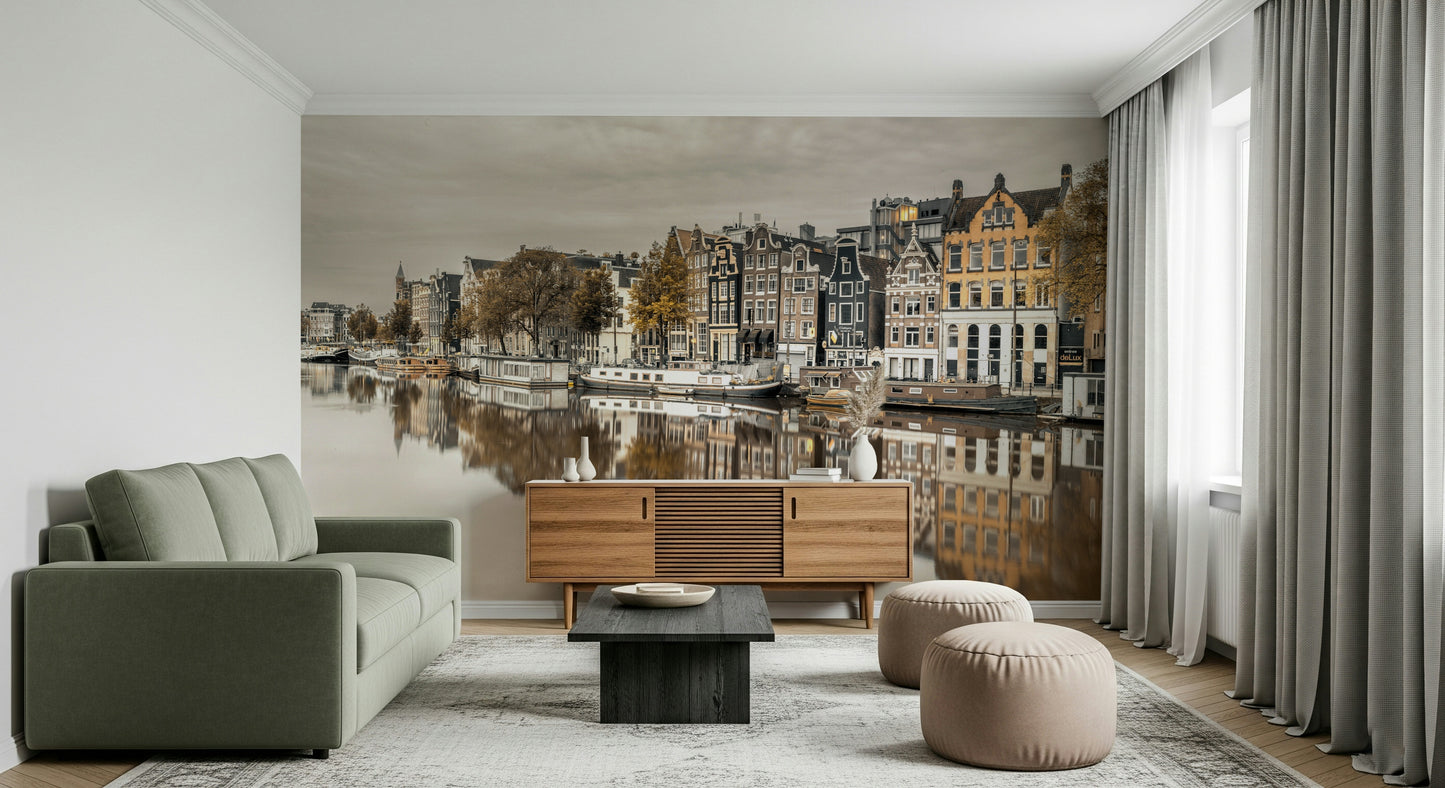 Amsterdam's Reflected Charm Wall Mural
