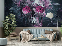 Gemstone Skull Bloom Wall Mural

