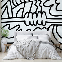 Minimalist mural design adding balance and harmony


