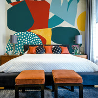Artistic, abstract Free Mind mural for a unique home decor look

