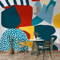 Free Mind Wall Mural with vibrant, abstract shapes and colors

