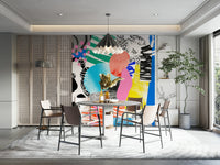 Elegant and relaxing Blue Mornings mural for living rooms or bedrooms

