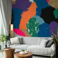 Elegant hand-painted look mural wallpaper for home decor

