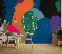 Artistic brushstroke details in the Painted Canvas Wall Mural

