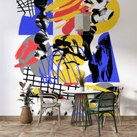 Prismatic geometric mural transforming your space with color

