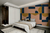Vibrant painted tile design mural adding warmth and charm

