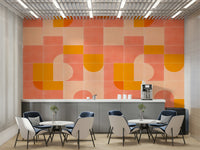 Colorful, nostalgic tile design mural adding energy to interiors

