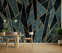 Cracked ice wallpaper mural creating a striking winter effect

