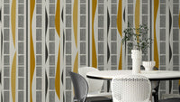 Bold abstract stripes and curves wallpaper for modern spaces

