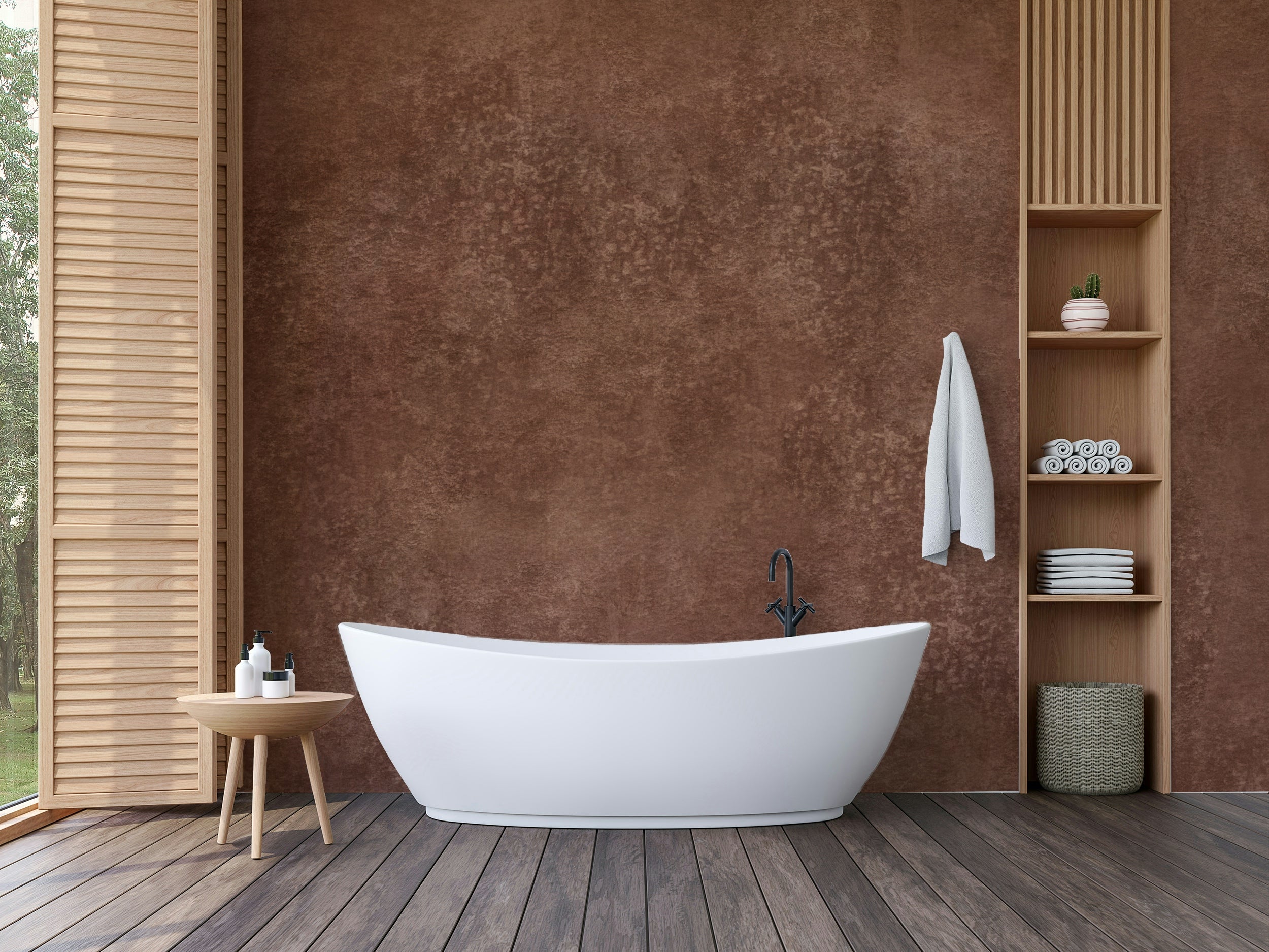 Rustic wall mural for cozy spaces
