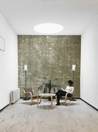 Muted green-brown mural wallpaper
