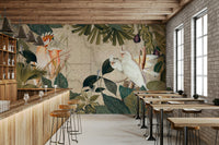 Calm and playful mural wallpaper design

