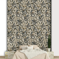 Jungle-themed wallpaper with lemurs

