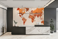 World map mural for study room

