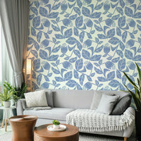 Delicate cornflower pattern on wallpaper

