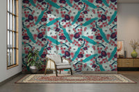 Blue peacock wallpaper design for walls

