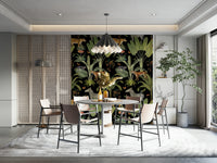 Mural wallpaper with safari animals and foliage
