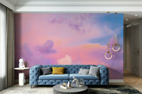 Pink and blue sky wallpaper for walls

