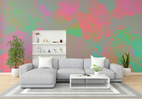 Subtle blooming flower wall mural design

