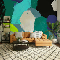 Yellow abstract mural wallpaper for walls