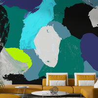 Fluid lemon pattern wallpaper for walls