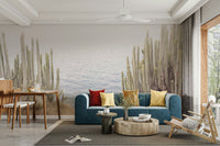 Cactus mural wallpaper with coastal style

