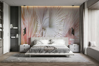 Elegant silver fan palm fronds wall mural

