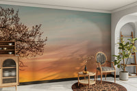 Tranquil sky and branch wall mural

