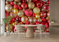 Deep red and soft texture wall mural

