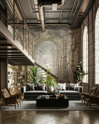 Path through forest wall mural

