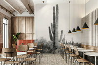 Nature-themed wall mural with a modern twist

