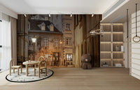 Red lanterns emitting a soft glow
