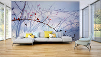 Wall mural with berries and twigs
