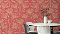 Peach fuzz and coral wallpaper mural

