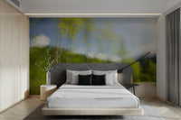 Soft green and sky wall mural
