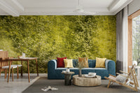 Lush green abstract mural wallpaper
