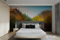 Blurred autumn landscape mural wallpaper
